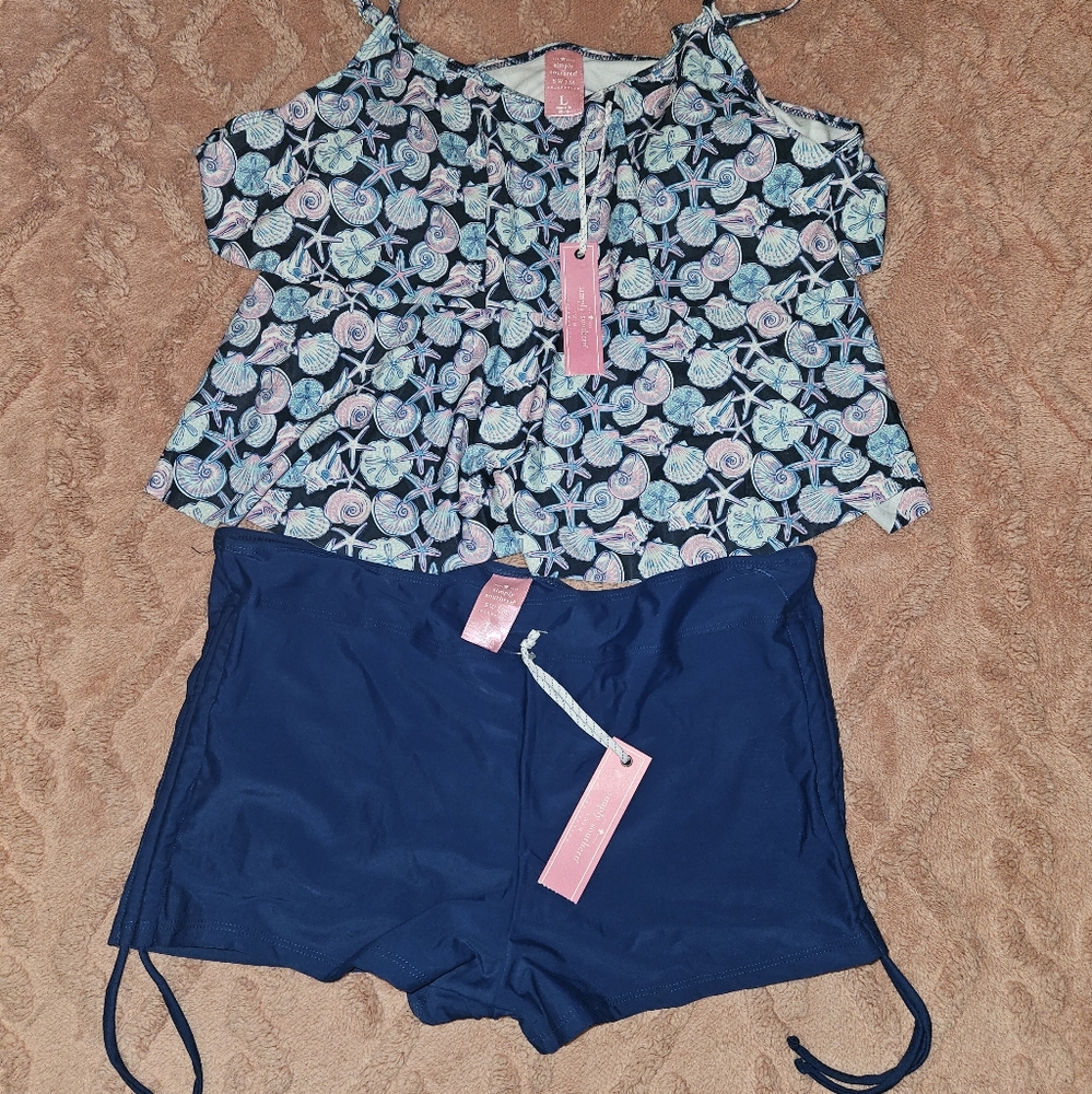 Simply Southern Blue and Pink Women's Swim Set